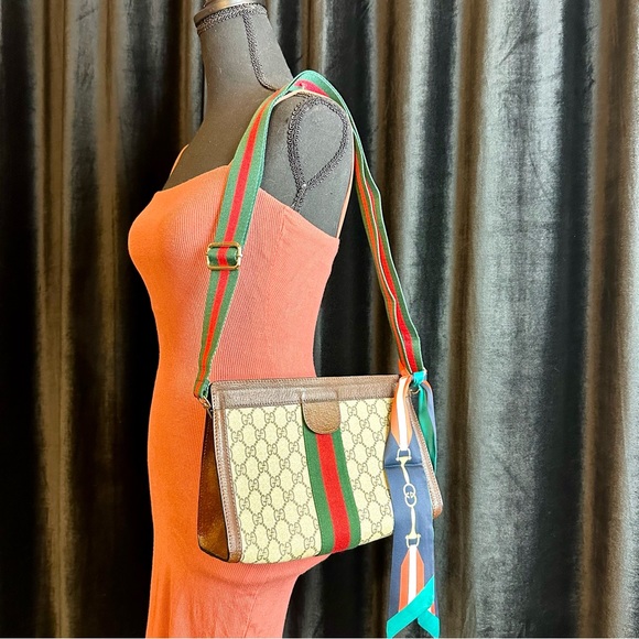 Gucci Ophidia Sherry Line Crossbody pouch Bag with strap and dust bag - Picture 10 of 11